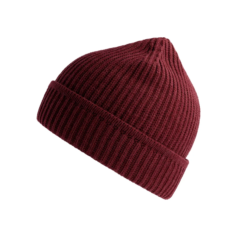 Image of Atlantis Atlantis Men Maple Ribbed Beanie in Burgundy Burgundy One Size Male 5063300870082