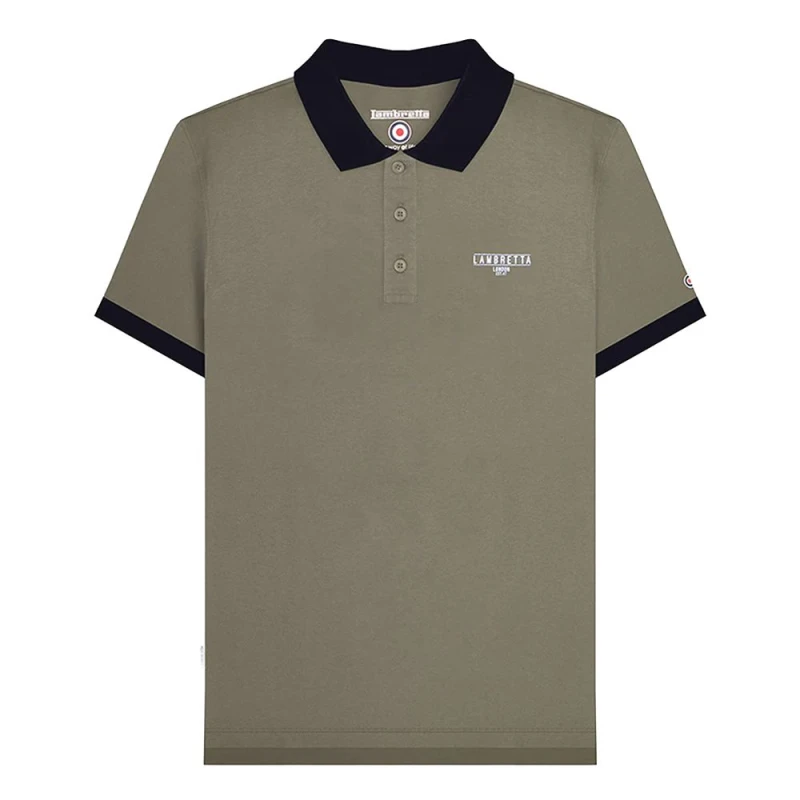 Image of Lambretta Lambretta Men Original SS24 Polo Shirt in Green Size: 3X-Large Green XXXL Male 5063703655590