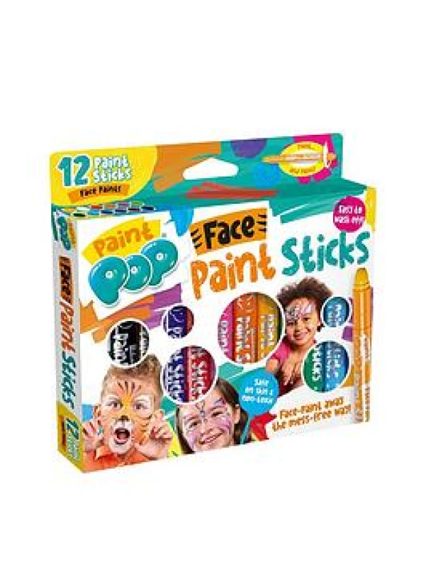 Image of Paint Pop Face Paints 12 Pack One Colour VM0VD Unisex
