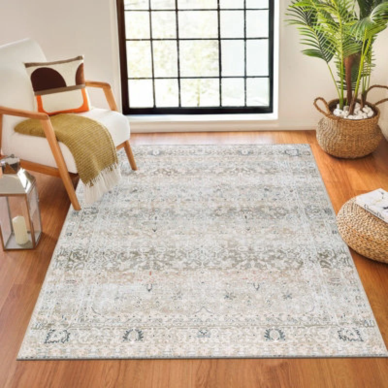 Image of Our Pnw Home X Livabliss Machine Washable Oriental Boho Brown Rainier Area Rug 160 X 220 Cm - Easy Care, Ideal For Living Room