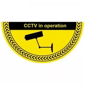 Image of CCTV In Operation Floor Graphic adheres to most smooth clean flat