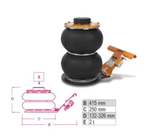 Image of Beta Tools 3061/2T Air Hydraulic Jack - 2 Tn 030610020