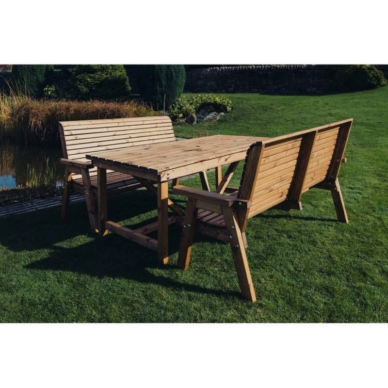 Image of Churnet Valley Garden Furniture Ltd Valley 6 Seat Set 2X3B Table - Timber - Minimal Assembly Required in Brown Brown Unisex