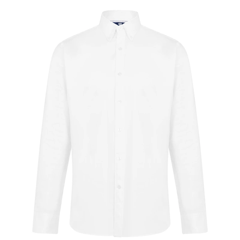 Image of Haines and Bonner Benjamin Tailored Oxford Shirt - White White 37