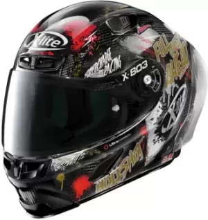 Image of X-Lite X-803 RS Ultra Carbon Replica Holeshot Helmet, black-red-silver, Size S, black-red-silver, Size S