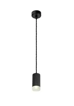 Image of 1 Light 11cm Ceiling Pendant Light GU10, Sand Black, Acrylic Ring