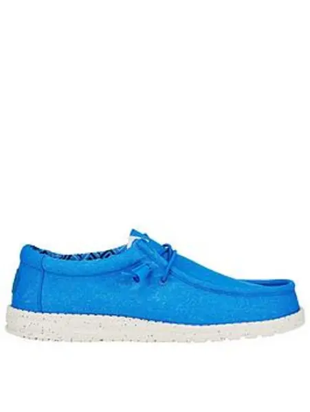 Image of Heydude Wally Canvas Boat Shoe - Blue Blue W0NV2 Male 7,8,9,10,11,12