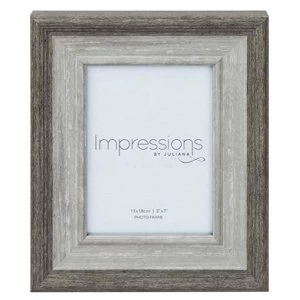 Image of 5" x 7" - Impressions Grey Wash Wood Effect Photo Frame