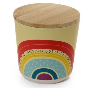 Image of Somewhere Rainbow Bamboo Composite Small Round Storage Jar
