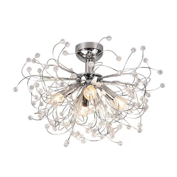 Image of Gloria Modern 4 Light Semi Flush Ceiling Light Chrome