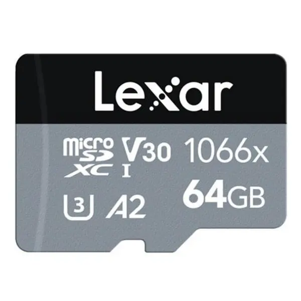 Image of Lexar microSDXC Silver Series UHS-I V30 64GB Memory Card