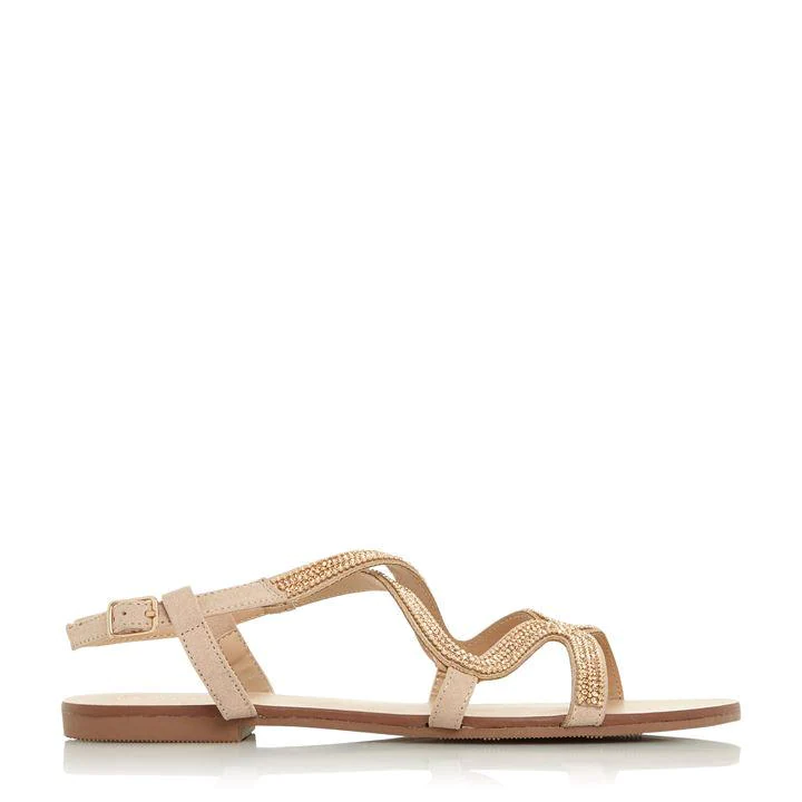 Image of Head Over Heels by Dune 'Naimi' Embellished Ankle Strap Sandals - 3 - rose