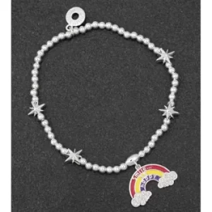 Image of Smile Message Rainbow Silver Plated Bracelet
