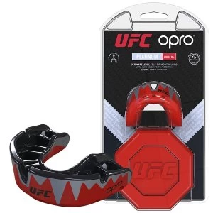 Image of UFC Platinum Fangz Mouthguard by Opro Red/Black/Silver Adult