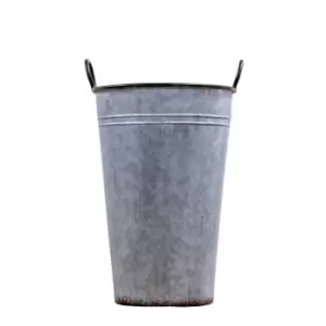 Image of Crossland Grove Chelmsford Galvanised Flower Bucket 28 X 28 X 46Cm