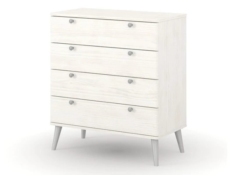 Image of Core Augusta Curve White 4 Drawer Chest of Drawers