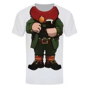 Image of Grindstore Mens Cheeky Leprechaun Sub T Shirt (L) (White)