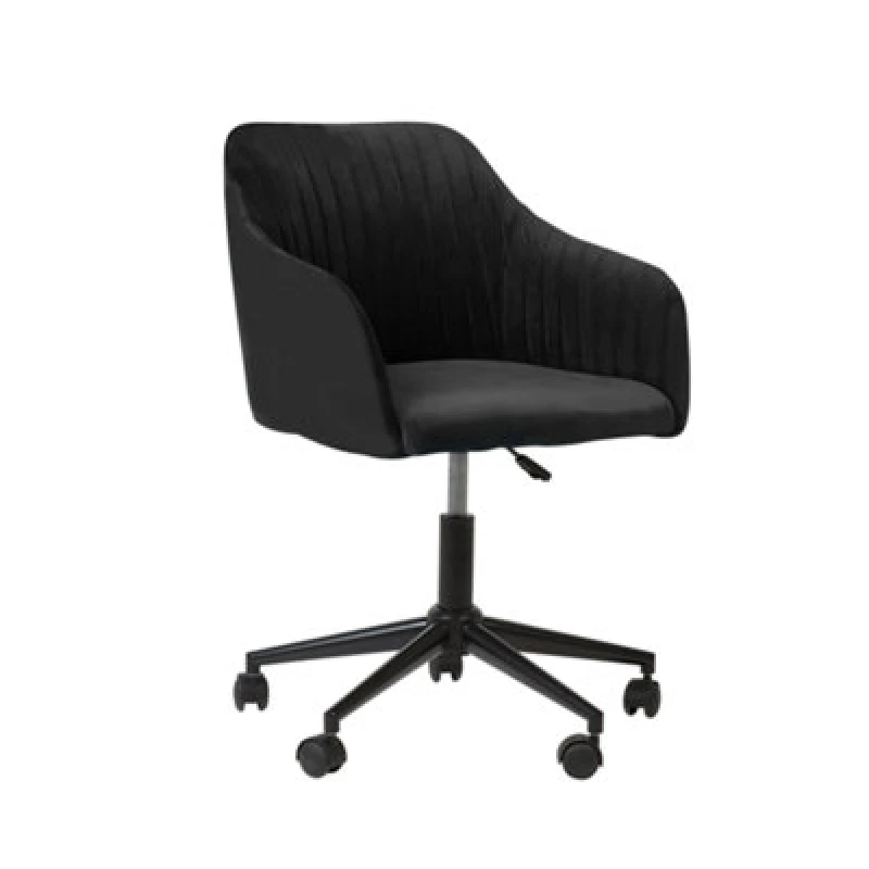 Image of Beliani Desk Chair Venice Velvet Black