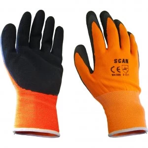 Image of Scan Mens Foam Latex Coated Gloves Orange M