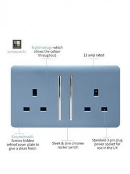 Image of Trendiswitch 2G 13A Switched Socket Sky