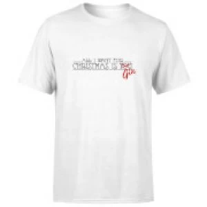 Image of All I Want For Christmas Is Gin T-Shirt - White - 3XL