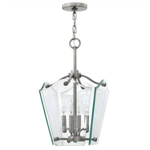 Image of 4 Light Small Ceiling Pendant Polished Antique Nickel, E14