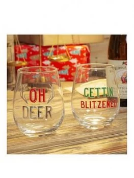 Image of Set Of 2 Oh Deer And Getting Blitzened Christmas Tumblers