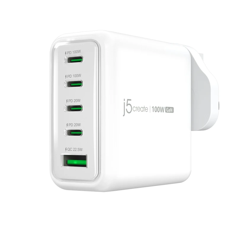 Image of j5 create j5create JUP53100 100W GaN USB-C 5-Port Charger JUP53100EF-N
