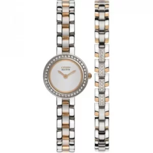 Image of Ladies Citizen Silhouette Crystal Bracelet Gift Set Watch