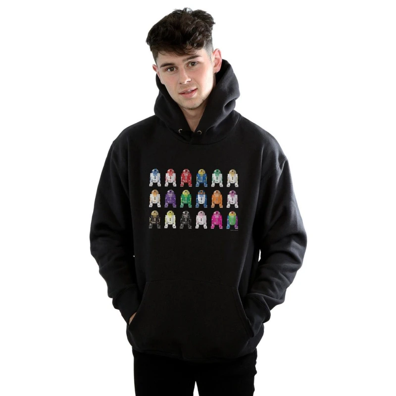 Image of Star Wars Star Wars Men R2 Units Hoodie in Black Size: Small Black S Male 5059276896911