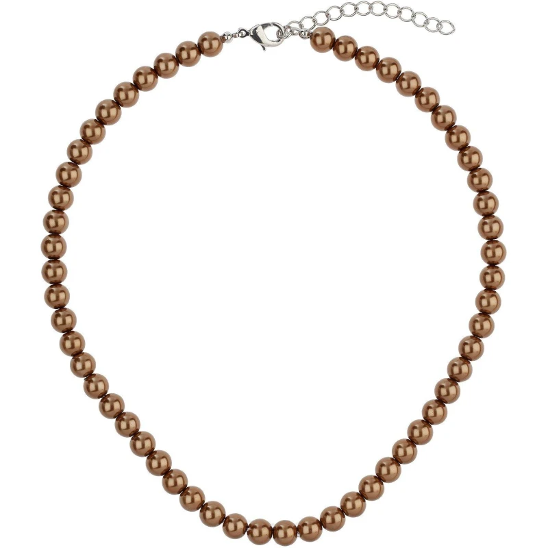 Image of Mason Knight Yager Plain Pearl Necklace Brown female One Size