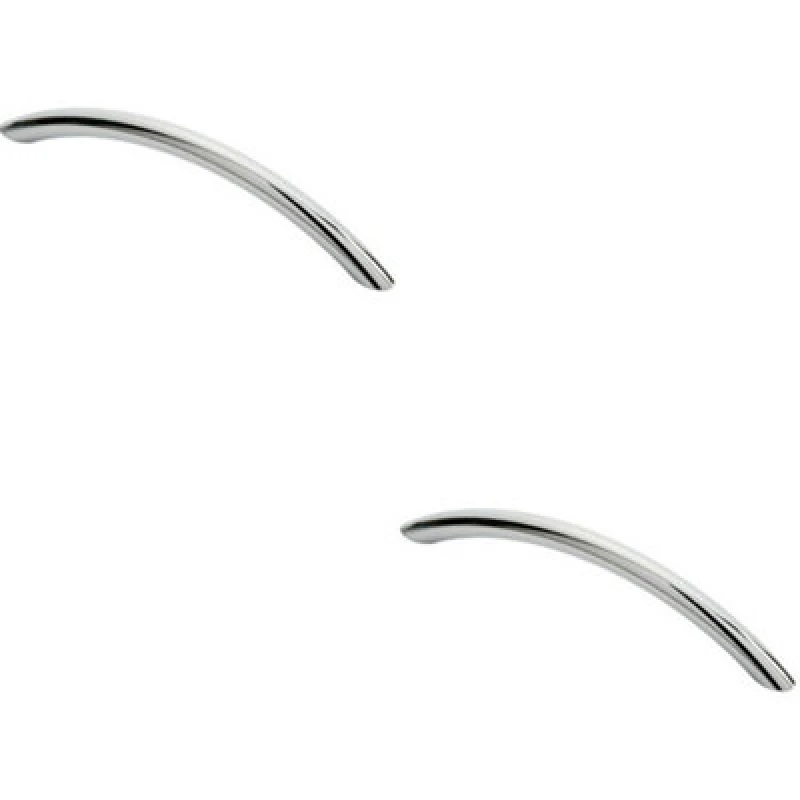 Image of Loops 2x Curved Bow Cabinet Pull Handle 153 x 10mm 128mm Fixing Centres Chrome Multi unisex