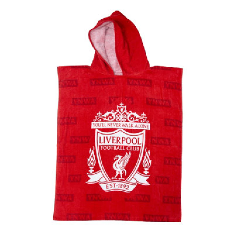 Image of Liverpool FC Liverpool FC Boots Medium Poncho Towel Red unisex Age 10-14