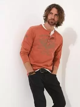 Image of Joe Browns Joe Browns Road Trip Henley - Orange Size M Men