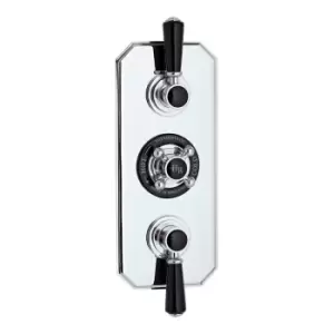 Image of Hudson Reed Triple Concealed Shower Valve - Chrome/Black
