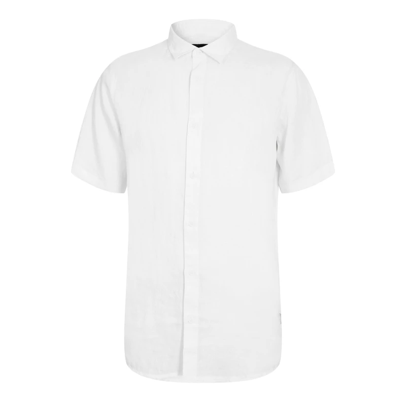 Image of Armani Exchange Mens Short Sleeve Oxford Shirt White male S