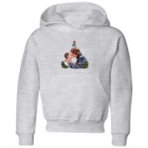 Image of Star Wars Mistletoe Kiss Kids Christmas Hoodie - Grey - 9-10 Years