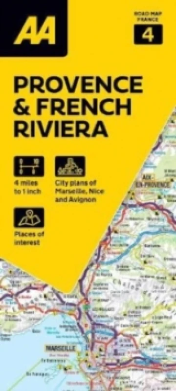 Image of AA Road Map Provence & French Riviera Sheet map, folded