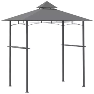 Image of Outsunny Outdoor Double-tier Bbq Gazebo Shelter Grill Canopy Barbecue Tent Patio - Grey