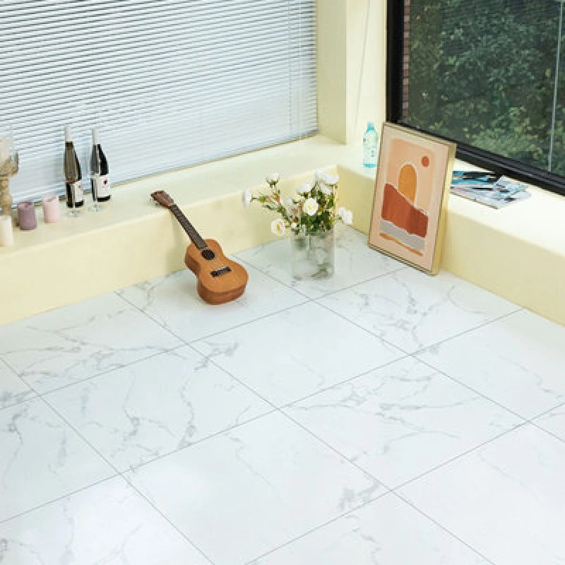 Image of Gr8 Home White Gloss 3.34M² Floor Tiles Self Adhesive Marble Effect Pvc Flooring