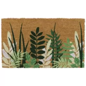 Image of Eco-Friendly Latex Backed Coir Door Mat, Greenery - JVL