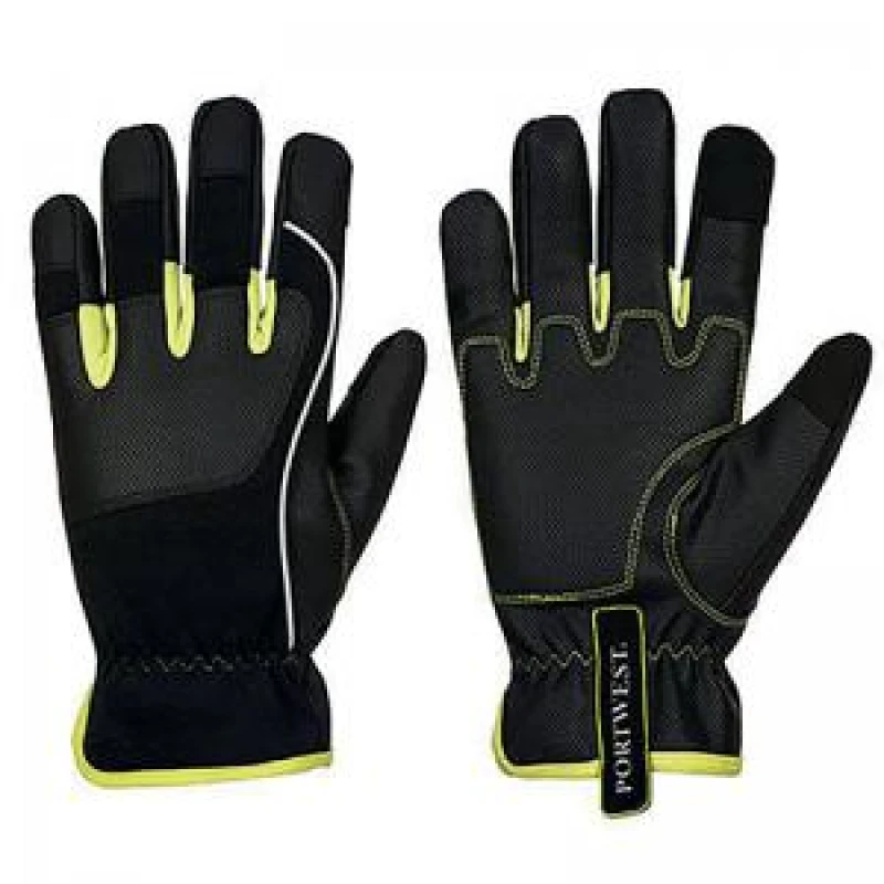 Image of Portwest PW3 Tradesman Work Gloves A771BKYXL Colour: Black / Yellow