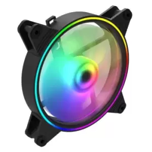 Image of GameMax Razor 14cm ARGB Dual Ring Case Fan Hydro Bearing 18 LEDs Anti-Vibration 1200 RPM OEM