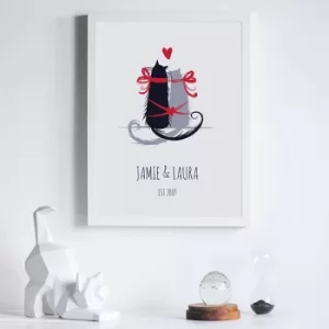 Image of Framed 'Purr-fect Love' Personalised Print