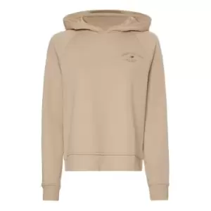 Image of Tommy Sport Regular Varsity Ribbed Hoodie - Beige