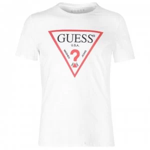 Image of Guess Logo Original T Shirt - True White