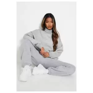 Image of I Saw It First Oversized Roll Neck Sweatshirt - Grey