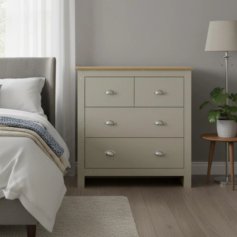 Image of Jack Wills 4-Drawer Wood Chest of Drawers Grey unisex One Size