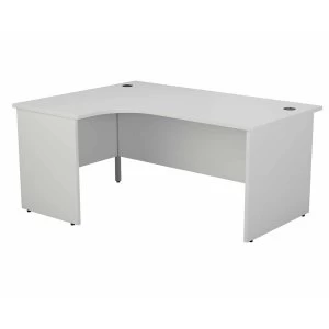 Image of TC Office Left Hand Crescent Desk with Panel End Legs 1800 x 1200mm, White
