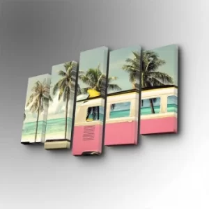 Image of 5PUC-128 Multicolor Decorative Canvas Painting (5 Pieces)